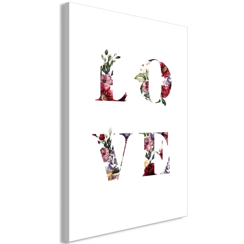 Konsttryck på duk 'Love in Flowers Vertical' Begränsad tid