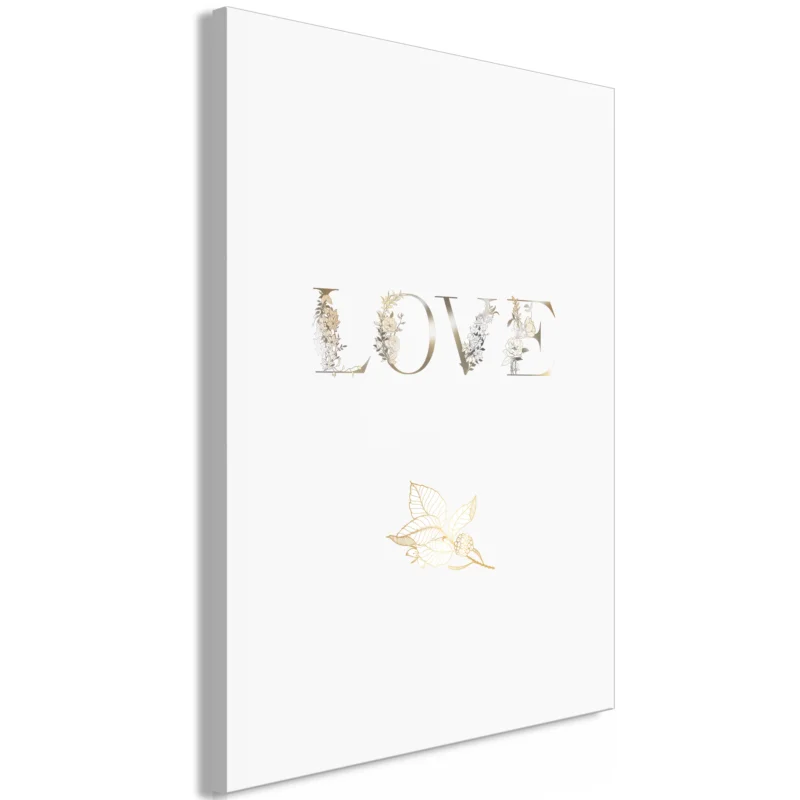 Konsttryck på duk 'Love Is Strength Vertical' Endast idag