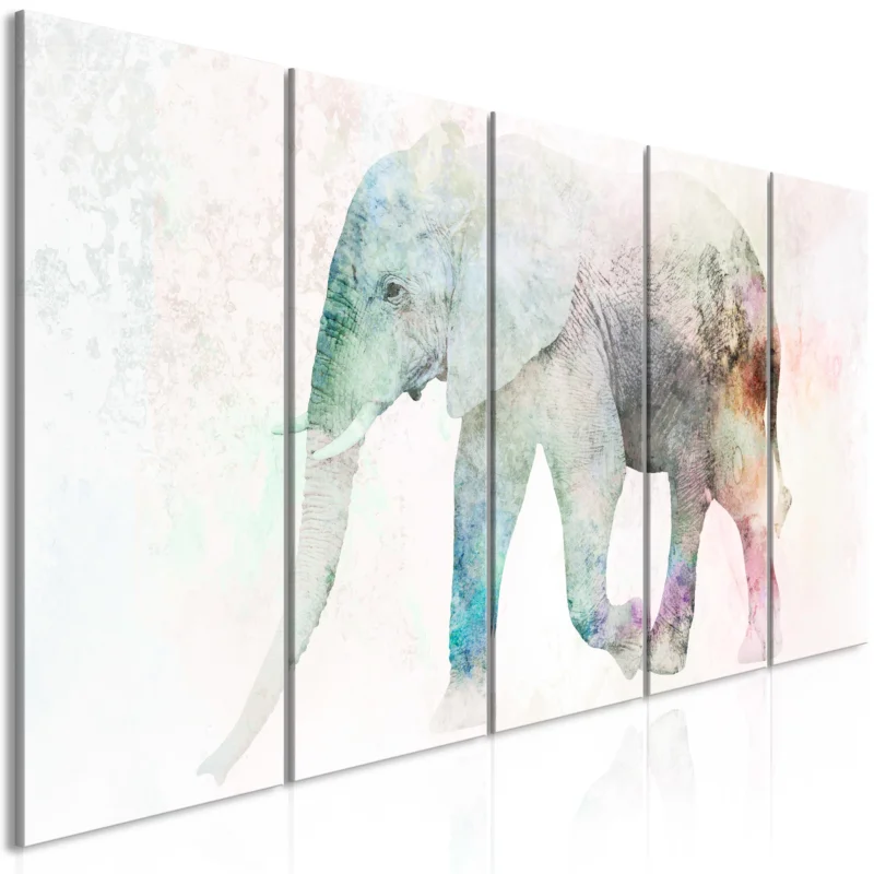 Kundfavorit Konsttryck på duk 'Painted Elephant (5 Parts) Narrow'