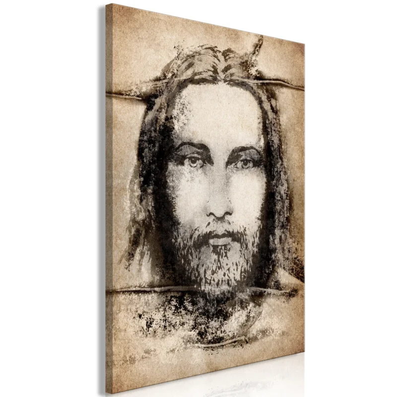 Konsttryck på duk 'Shroud of Turin in Sepia Vertical' Begränsat erbjudande