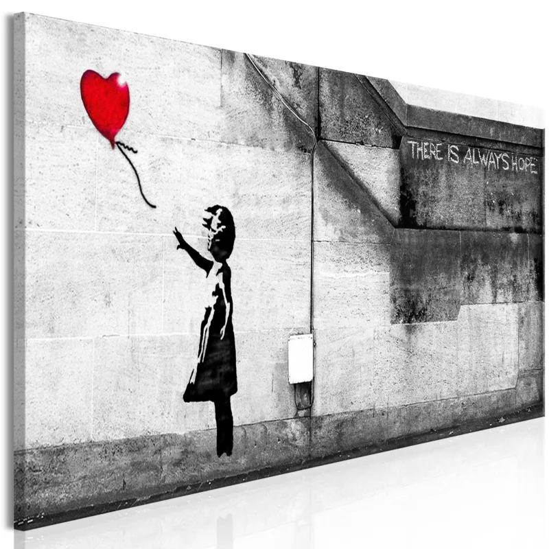 Konsttryck på duk 'There is Always Hope Narrow Red' Fri frakt
