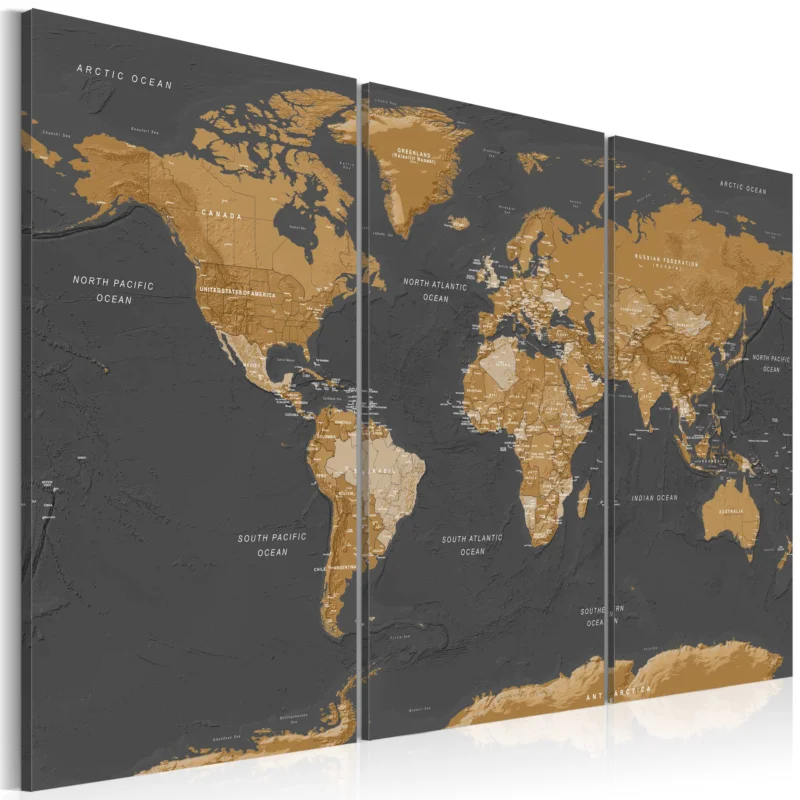 Konsttryck på duk 'World Map: Modern Aesthetics' Fynd