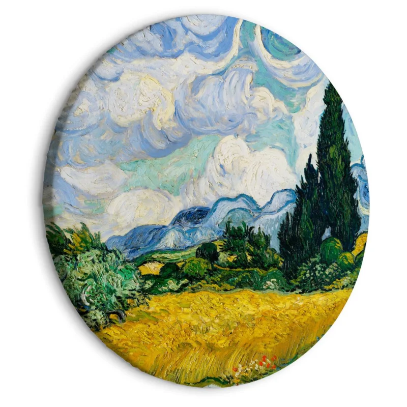 Rabatter Rund tavla 'Gogh's Cypress Field'