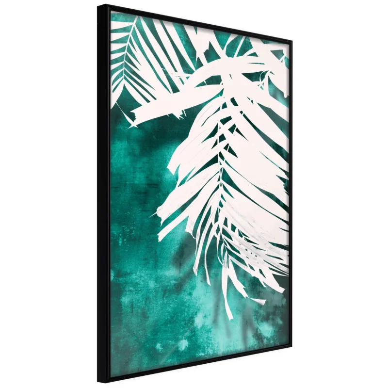 Poster 'White Palm on Teal Background' Extra rabatt