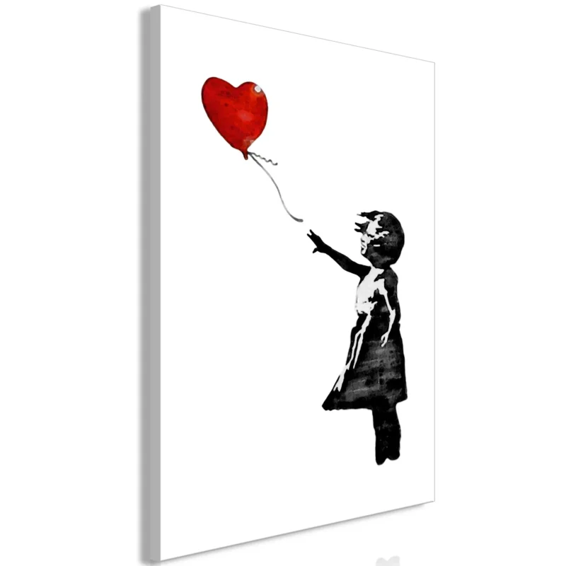 Trygg betalning Konsttryck på duk 'Banksy: Girl with Balloon Vertical'