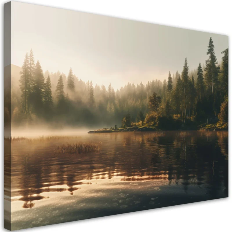 Köp nu Canvastryck 'Morning Fog Lake'
