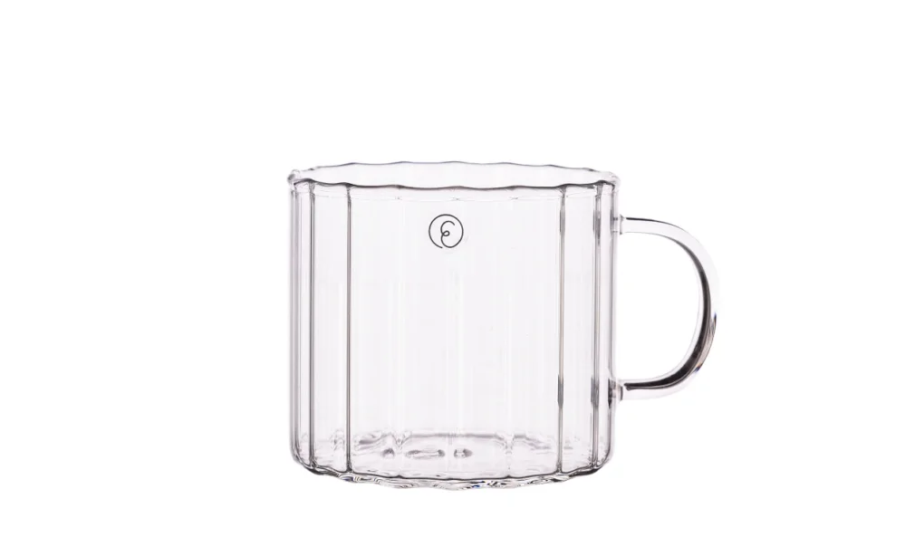 Glasmugg d8 h6 cm Räfflad Populärt val