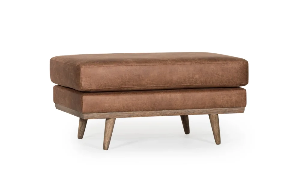 Sänkt pris STOCKHOLM Leather Fotpall Cognac