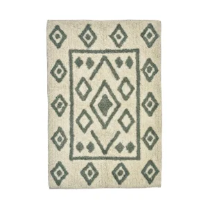 BADRUMSMATTA 60x90 Offwhite/Blågrön Outlet