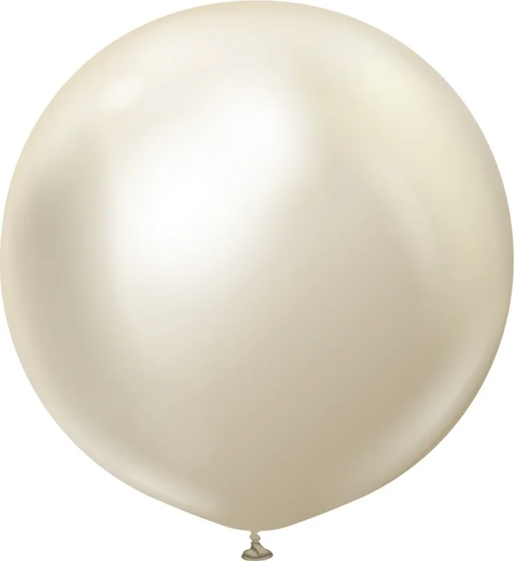 Premium Ballonger enfärgade - Premium 60 cm - White Gold Chrome