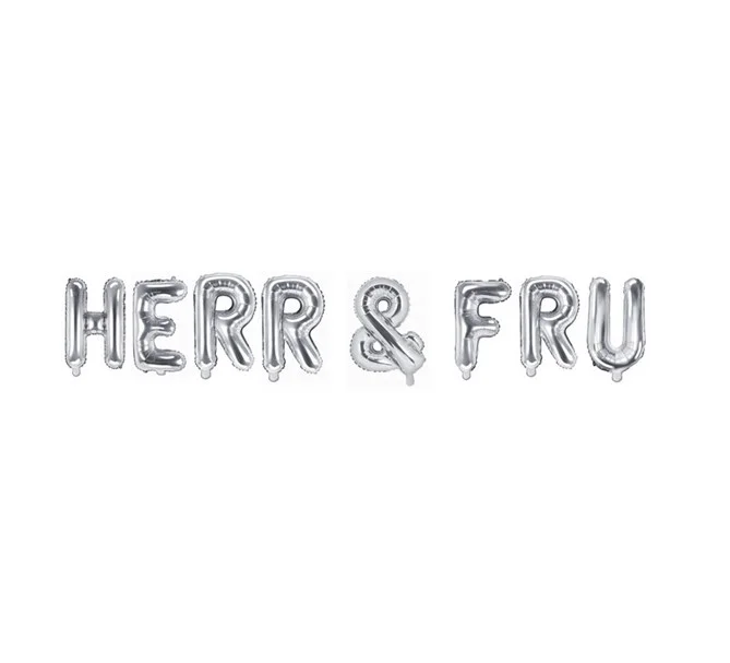 Begränsat antal Ballonggirlang "HERR & FRU" silver