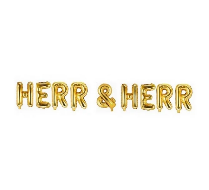 Ballonggirlang "HERR & HERR" guld Nyhet