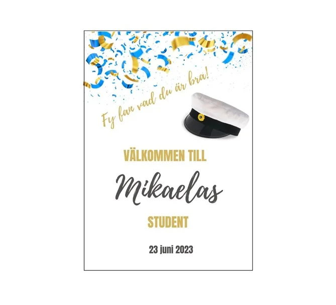 Personlig välkomstskylt till Studentfesten Snabb leverans