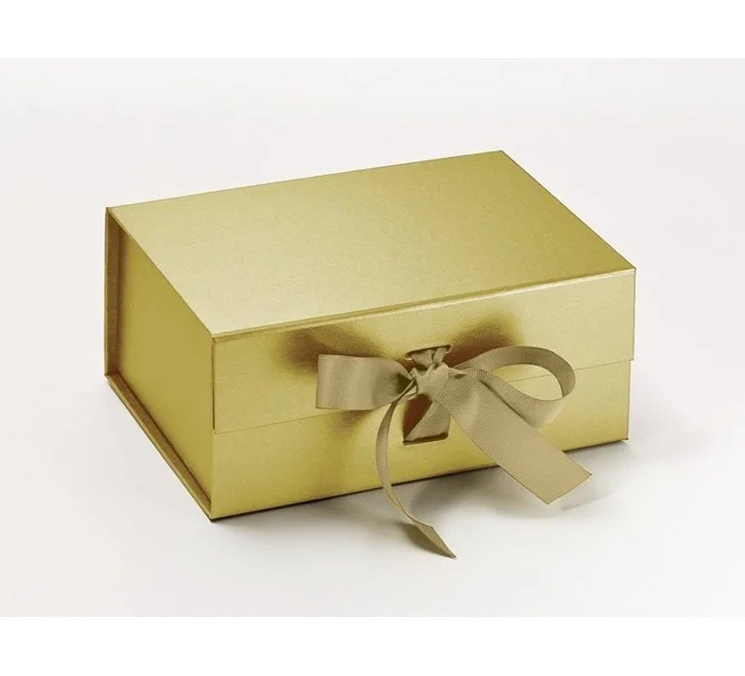 Fri frakt Presentbox med band Guld
