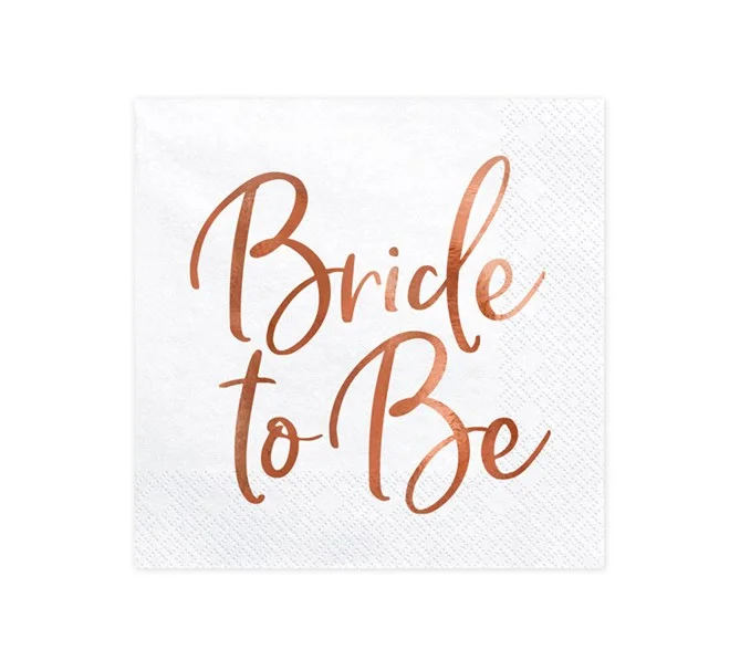 Servetter "Bride to be" rosé, 20-pack Sista chansen