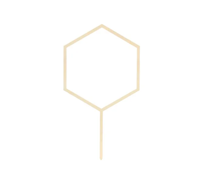 Tårtdekoration Hexagon i trä 24 cm. Sänkt pris