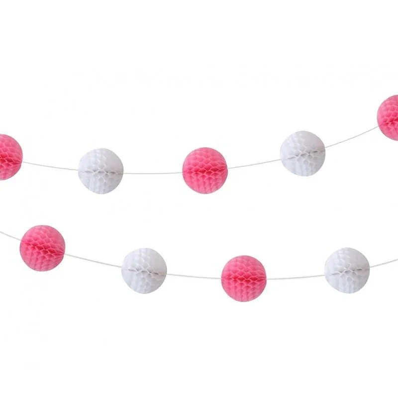 Girlang Honeycomb Rosa och vit 2,5 meter Nedsatt pris