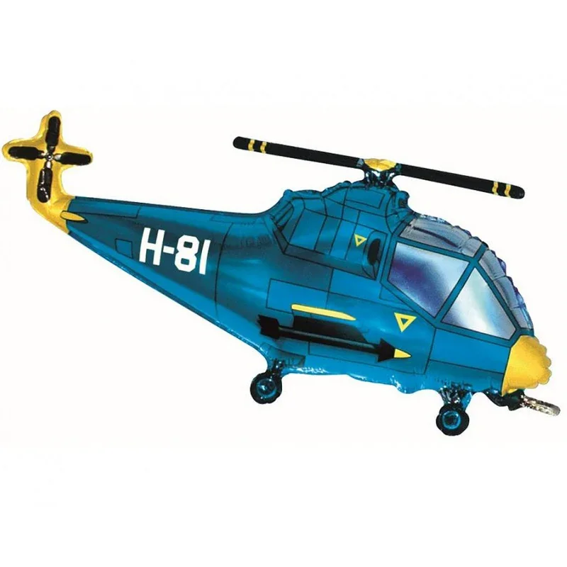 Fri frakt Folieballong - Blå Helikopter 96 cm