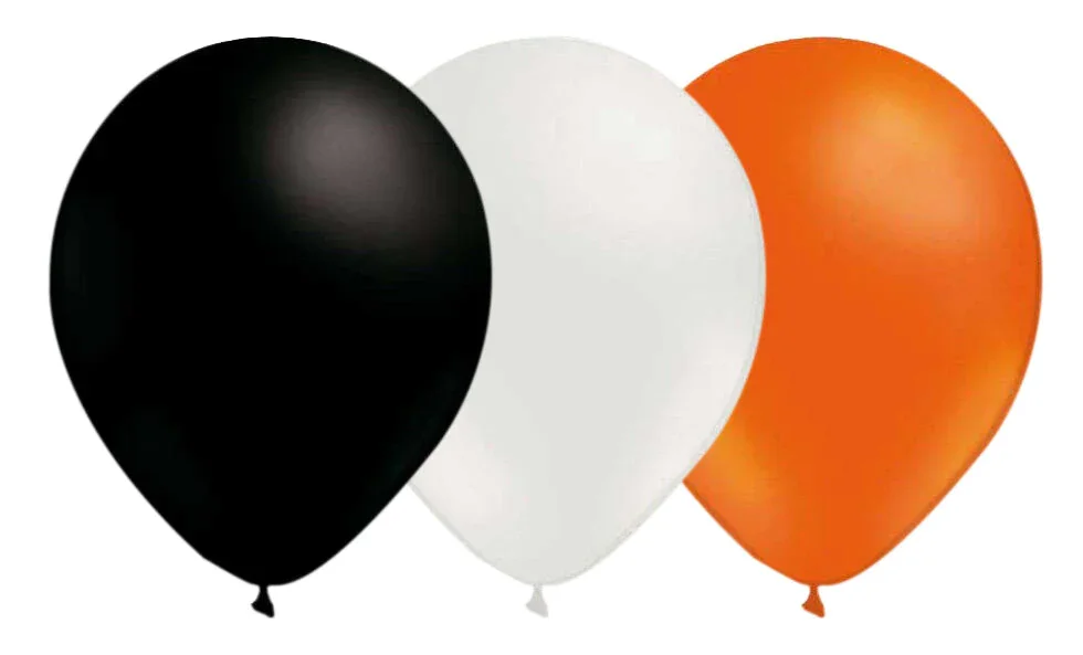 Ballongkombo, Orange-Svart-Vit 15-pack Fri frakt