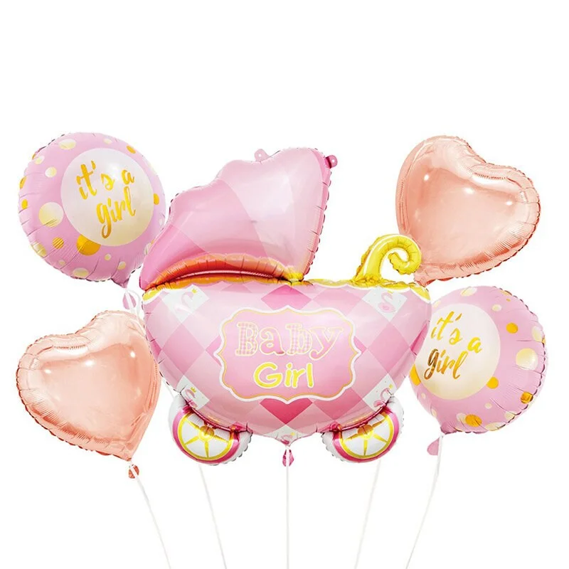 Ballongbukett - Rosa Barnvagn Erbjudandepris