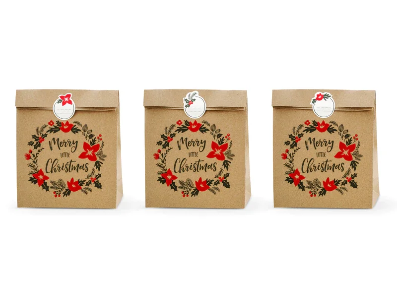 Rea Papperspåsar Merry Little Christmas 3-pack