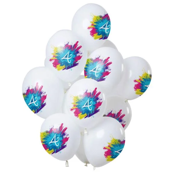 Color Splash 4-års Ballonger Latex Premium