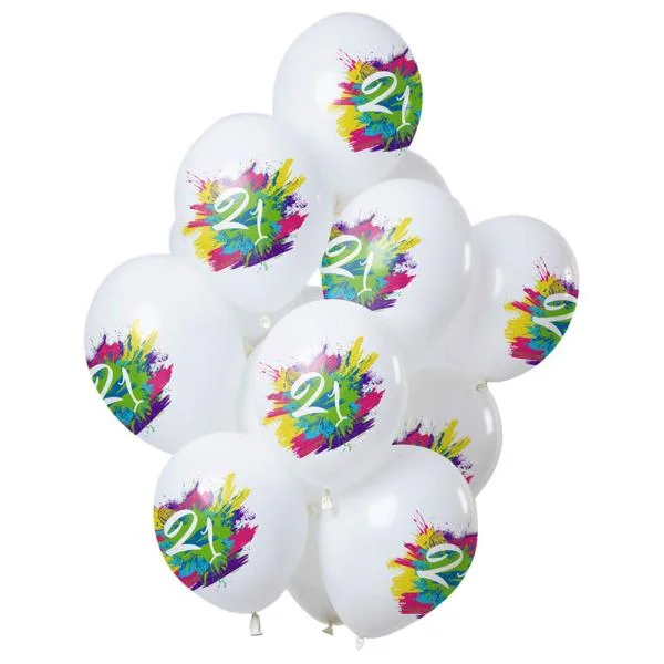 Erbjudande Color Splash 21-års Ballonger Latex