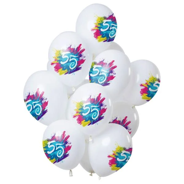 Color Splash 55-års Ballonger Latex Beställ nu