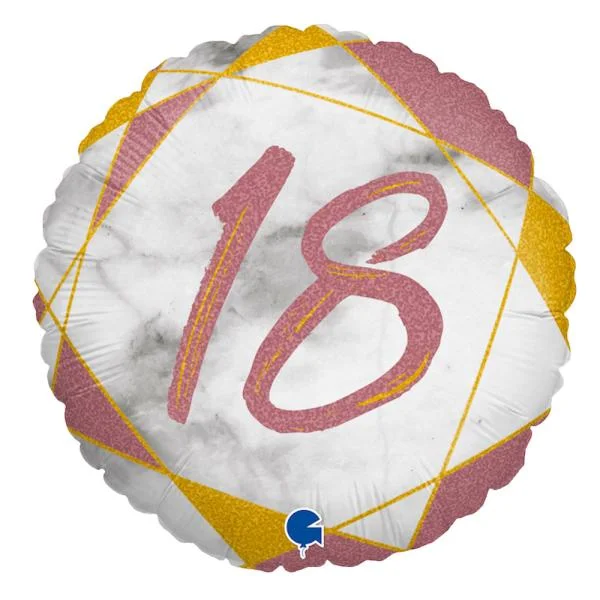 Rabatter Marble 18 Holografisk Ballong Rosa