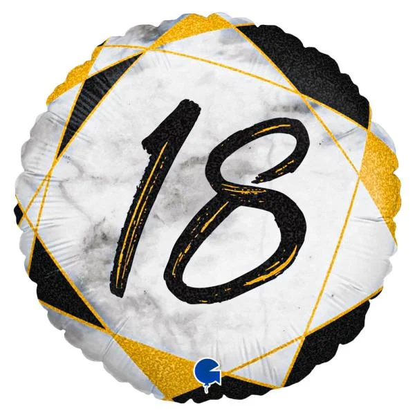 Marble 18 Holografisk Ballong Svart Endast idag