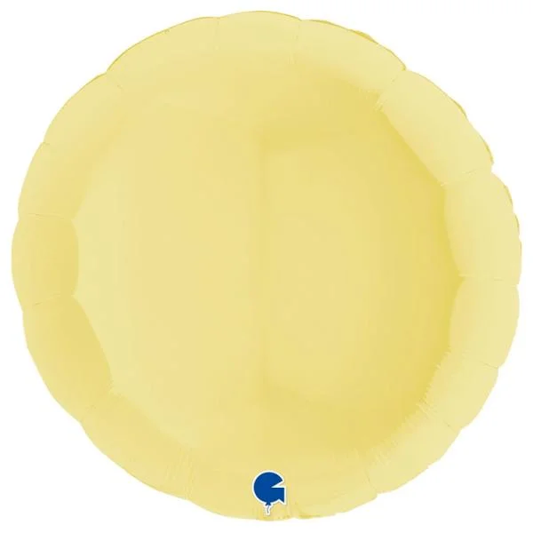 Stor Rund Folieballong Pastellgul Matt Rabatter