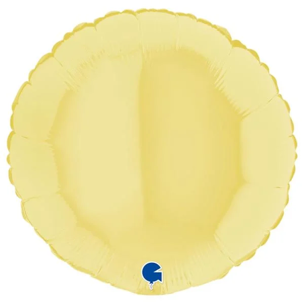 Rund Folieballong Pastellgul Matt Lågt pris
