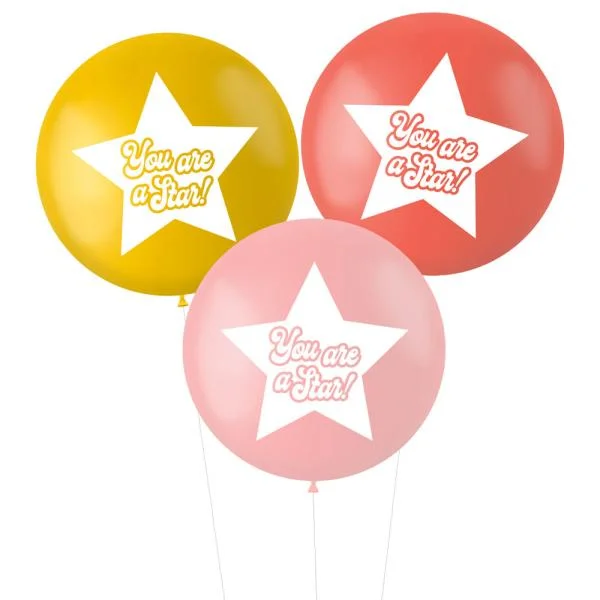 Ballonger XL You Are A Star Rosa/Röd/Gul Begränsat antal