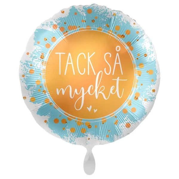 Sänkt pris Tack Så Mycket Ballong Vit/Ljusblå