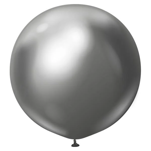 Grå Gigantiska Chrome Latexballonger Space Grey 2-pack Beställ idag