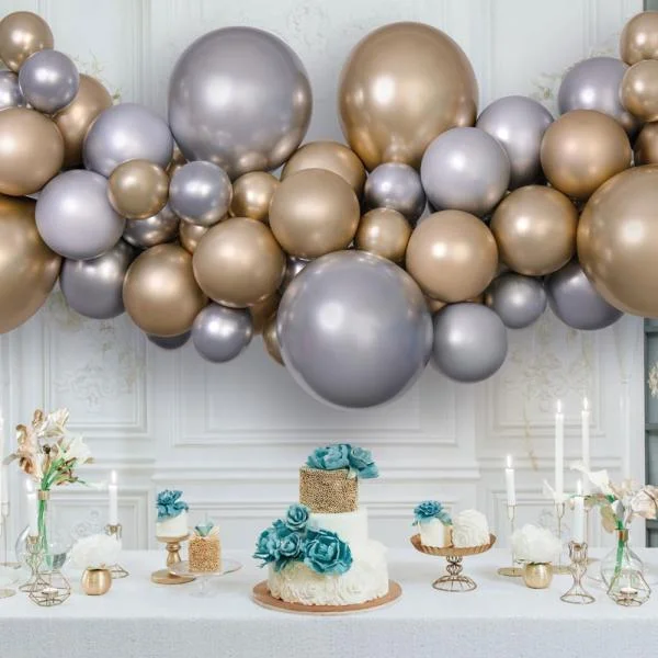 Trygg betalning DIY Ballonggirlang Shine Silver och Guld