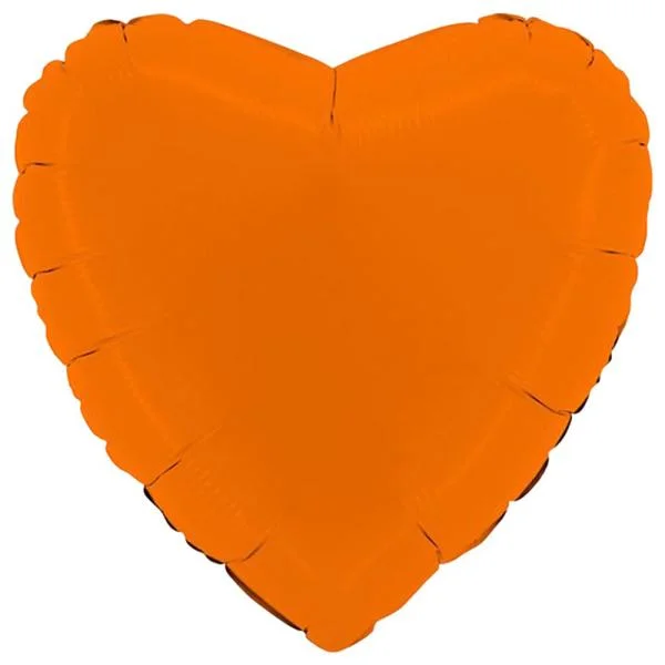 Folieballong Hjärta Orange Matt Populär