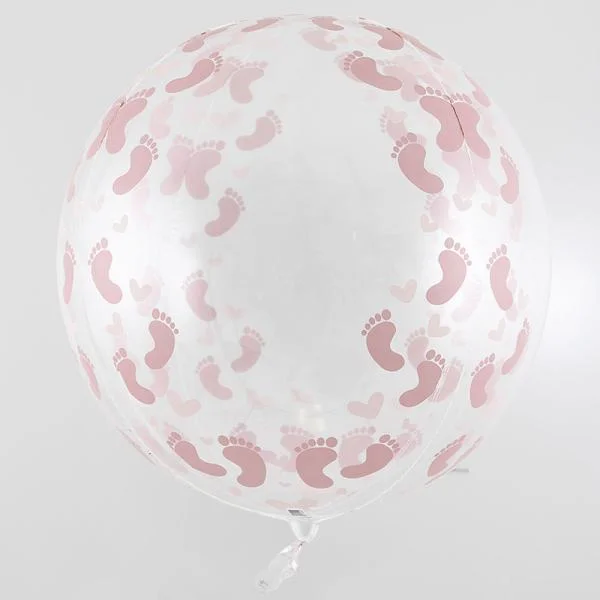 Fynd Rund Folieballong med Rosa Fotavtryck