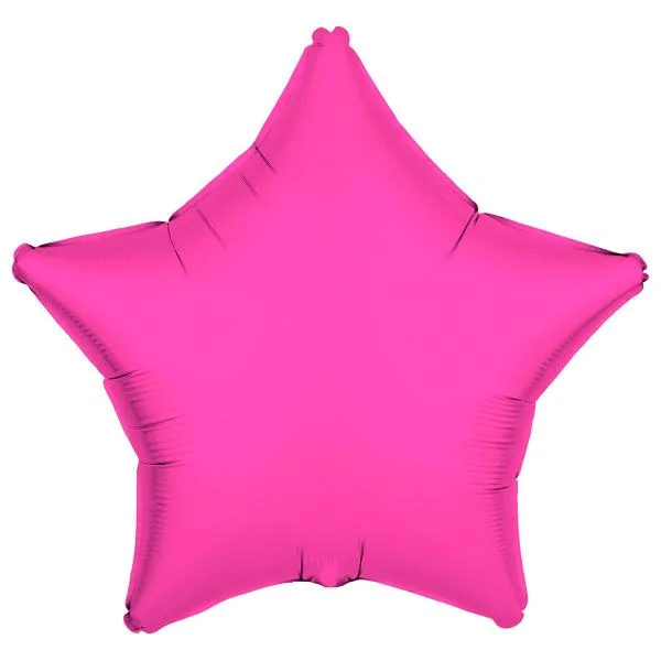 Premium Folieballong Stjärna Neonrosa