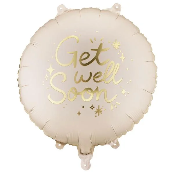 Rund Folieballong Get Well Soon 35 cm Rabatt