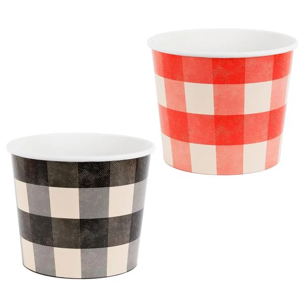 Rutiga Snacksbägare Svart & Röd 2-pack Sista chansen
