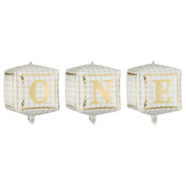 Folieballonger One Kuber 3-pack Expressleverans