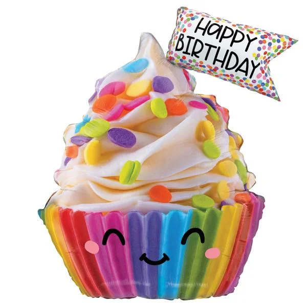 Ballong Happy Birthday Muffin 58 x 71 cm Kundfavorit