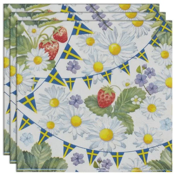 Servetter med Blommor & Girlanger 20-pack Billigare