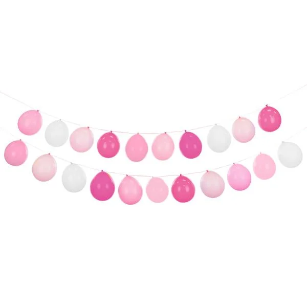 DIY Ballonggirlang Rosa/Vit 21-pack Snabb frakt