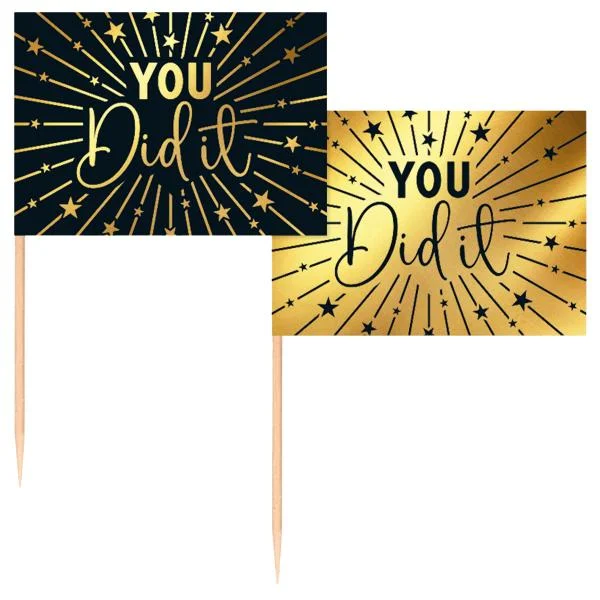 Lägg i varukorgen Partypicks You Did It Guld/Svart 50-pack