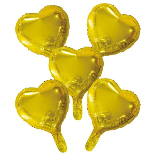 Lägg i varukorgen Guld Hjärtballonger Folie 5-pack