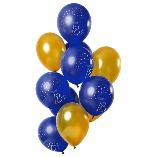 Happy 18th Ballonger Mörkblå & Guld Kampanjpris