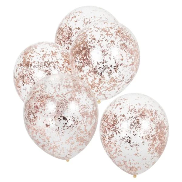 Premium Roséguldiga Konfettiballonger