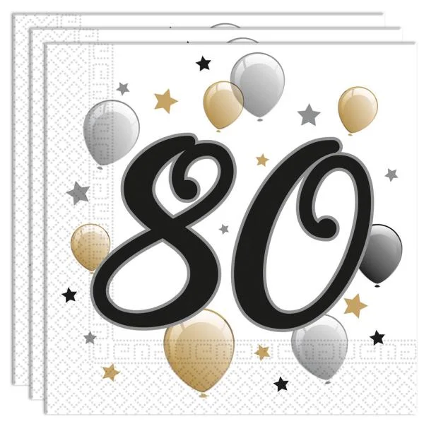 Nyhet Milestone Happy Birthday 80 Års Servetter